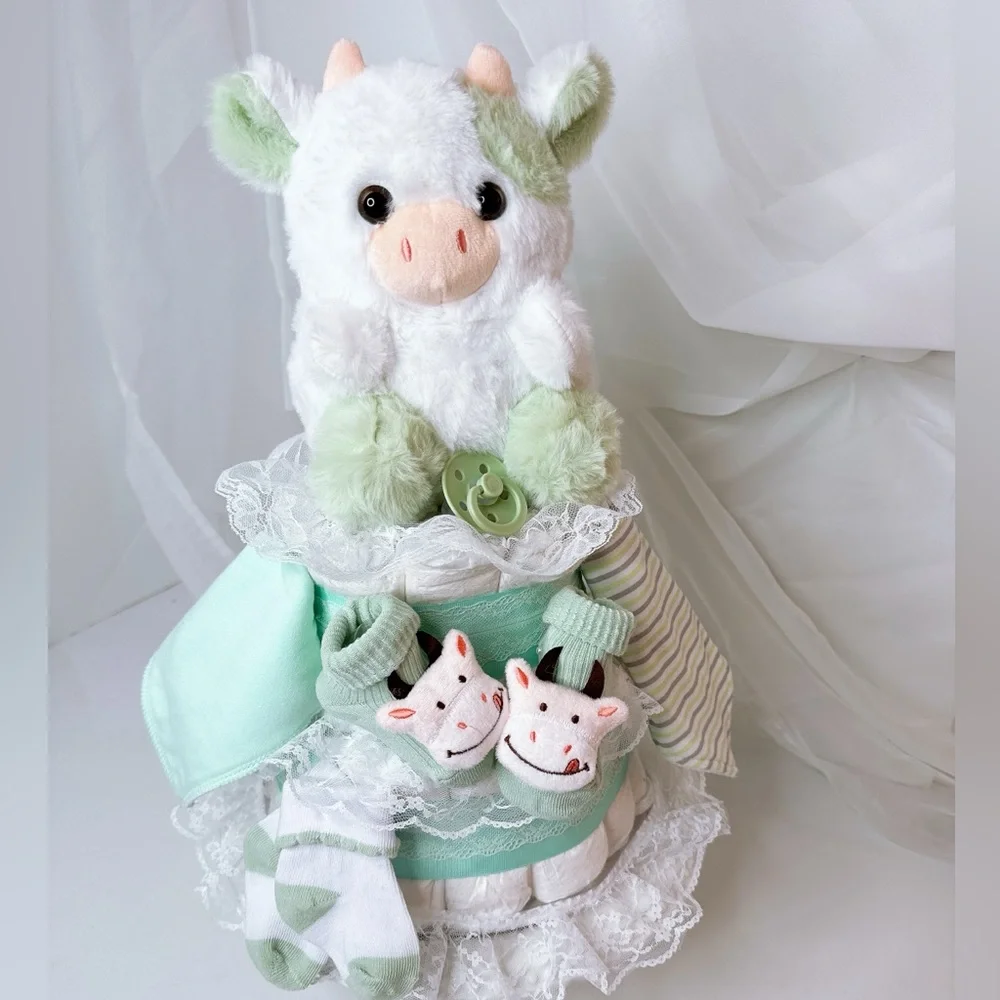 Bull Diaper Cake, Farm Baby Shower